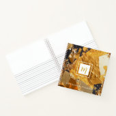 Luxus Gold Teller Sparkle Monogram Square Notizblock (Innenseite)