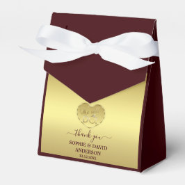 Luxus Gold Tiefburgunder Hochzeit Jubiläum  Geschenkschachtel