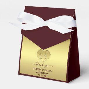 Luxus Gold Tiefburgunder Hochzeit Jubiläum  Geschenkschachtel