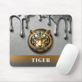 Luxus-Gold-Tiger-Emblem-Design 🐯 Mousepad (Mit Mouse)