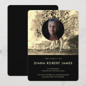 Luxus Gold Trees Landscape Foto Beileid Dankeskarte (Vorne/Hinten)