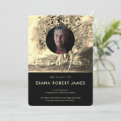 Luxus Gold Trees Landscape Foto Beileid Dankeskarte (Stehend Vorderseite)