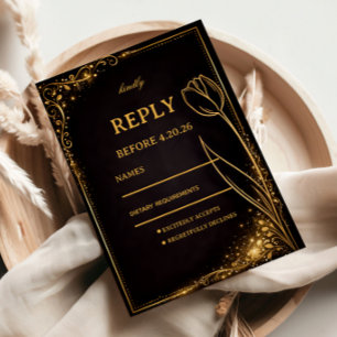 Luxus-Gold-Tulpe Funkeln RSVP Karte