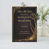 Luxus-Gold-Tulpe Funkeln Save The Date (Stehend Vorderseite)