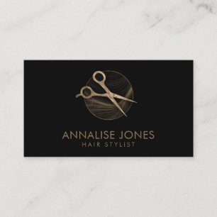 Luxus Gold und Black Hair Stylist Business Card Visitenkarte