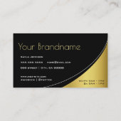 Luxus Gold und Black Style Elegant Beruflich Visitenkarte (Rückseite)