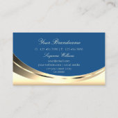 Luxus Gold und Blau mit Logo Sparkle Diamond Visitenkarte (Rückseite)