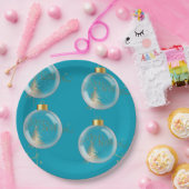 Luxus Gold und Blauer Weihnachten Pappteller (Party)