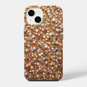 Luxus Gold- und Diamant-Mosaik geometrisch schimme iPhone 14 Hülle