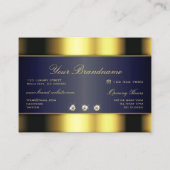 Luxus Gold und Dunkelblau glänzen mit Diamanten Visitenkarte (Rückseite)