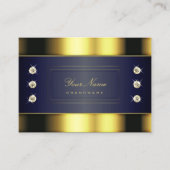 Luxus Gold und Dunkelblau glänzen mit Diamanten Visitenkarte (Vorderseite)
