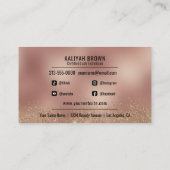 Luxus Gold und Kupfer Eyelash Tech Beauty Salon Visitenkarte (Rückseite)