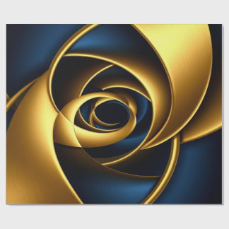 Luxus Gold und Marineblau Spiral abstrakt Elegant Geschenkpapier