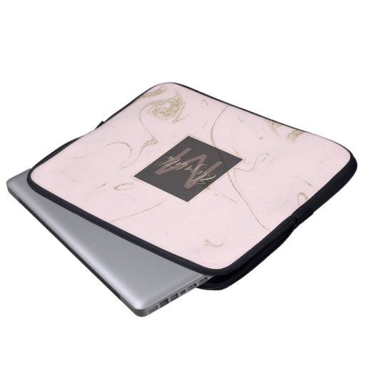 Luxus Gold und Marmor Laptopschutzhülle (Vorne Knopf)