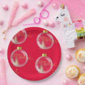 Luxus Gold und Rote Weihnachten Pappteller (Party)