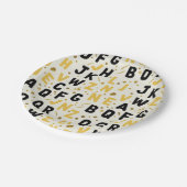 Luxus-Gold-und-Schwarz-Alphabet Pappteller (Schrägansicht)