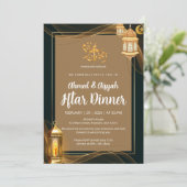 Luxus Gold- und Schwarz- Iftar-Dinner Einladung (Stehend Vorderseite)