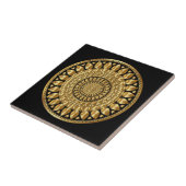 Luxus Gold und Schwarz Kunstmuster Runde Fliese (Seite)