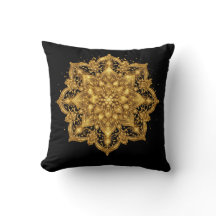 Luxus Gold- und Schwarz Mandala Kissenhülle