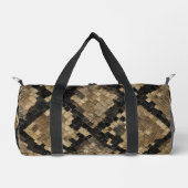 Luxus-Gold- und Schwarz-Schlangenledermuster Duffle Bag (Vorderseite)