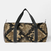 Luxus-Gold- und Schwarz-Schlangenledermuster Duffle Bag (Rückseite)