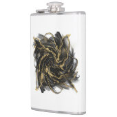 Luxus Gold und schwarze abstrakte Marmor Flachmann (Links)