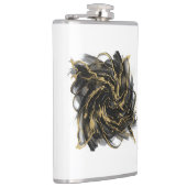 Luxus Gold und schwarze abstrakte Marmor Flachmann (Rechts)