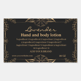 Luxus Gold und schwarze Zutaten Rechteckiger Aufkleber