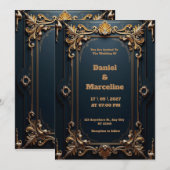Luxus Gold und Silver Wedding Einladung (Vorne/Hinten)