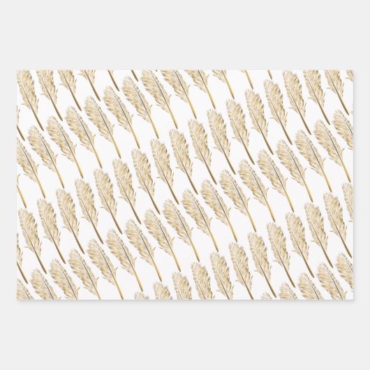 Luxus Gold und Weiß Geschenkpapier Set (Vorderseite 2)