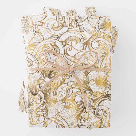 Luxus Gold und Weiß Geschenkpapier Set (Beispiel)