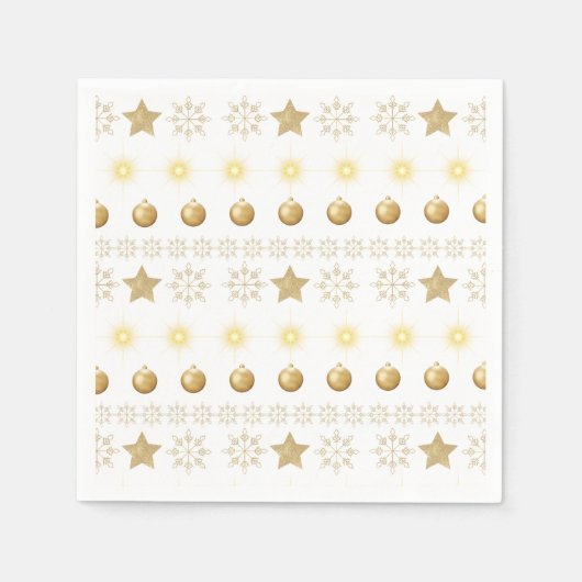 Luxus Gold und Weiß Luxuriös Festlich Serviette (Vorderseite)