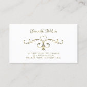 Luxus Gold Verziert Corners auf Schlichtem Weiß El Visitenkarte (Rückseite)