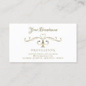 Luxus Gold Verziert Corners Initialen auf Schlicht Visitenkarte (Rückseite)