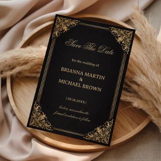 Luxus Gold Verziert Elegant Save The Date