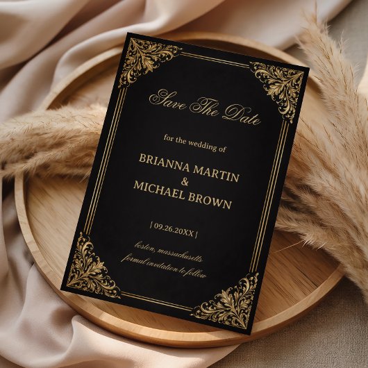 Luxus Gold Verziert Elegant Save The Date