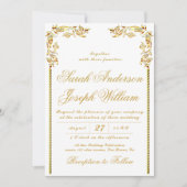 Luxus Gold Vintag & Golden Foil Wedding  Einladung (Vorderseite)