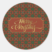 Luxus Gold Vintages Muster Runder Aufkleber (Vorderseite)