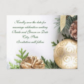 Luxus Gold Weihnachten Winter Rett Dattelkarte Ankündigungspostkarte (Rückseite)