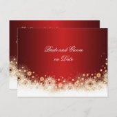 Luxus Gold Weihnachtslace Rette Datumskarte Ankündigungspostkarte (Vorne/Hinten)