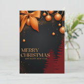 Luxus Gold Weihnachtsschmuckkarte Einladung (Stehend Vorderseite)