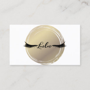 Luxus Gold & Weiß Moderne Glamour LASHES Visitenkarte