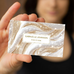 Luxus Gold Weiße Glitter Marmor Geschäftskarten Visitenkarte