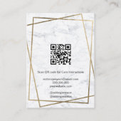 Luxus-Gold-Weißmarmor-QR-Code-Ohrhänger-Display Visitenkarte (Rückseite)