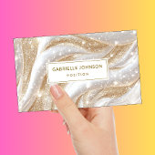 Luxus Gold White Glitzer Marmor Business Cards Visitenkarte