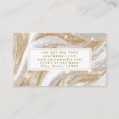 Luxus Gold White Glitzer Marmor Business Cards Visitenkarte (Rückseite)