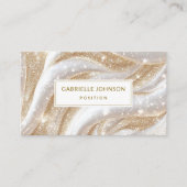 Luxus Gold White Glitzer Marmor Business Cards Visitenkarte (Vorderseite)