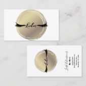 Luxus Gold & White Modern Glam LASHES Visitenkarte (Vorne/Hinten)