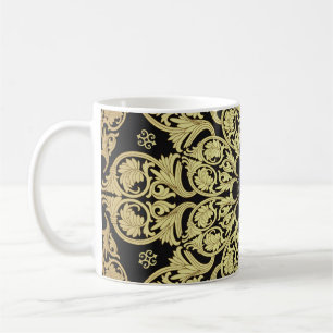 Luxus Gold Wirbel Blumenhintergrund Kaffeetasse