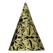 Luxus Gold Wirbel Blumenhintergrund Partyhütchen (Rechts)